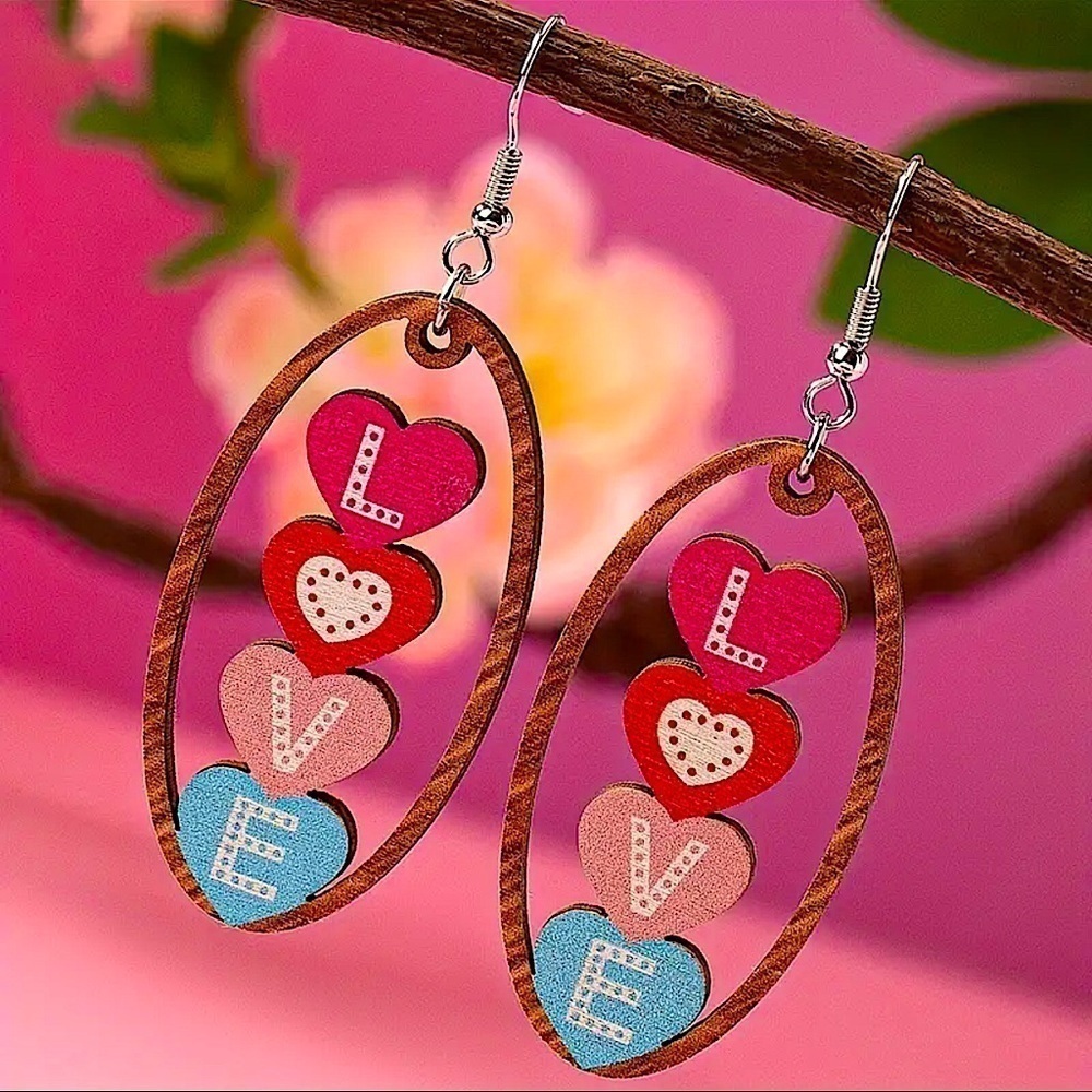 Oval LOVE Earrings